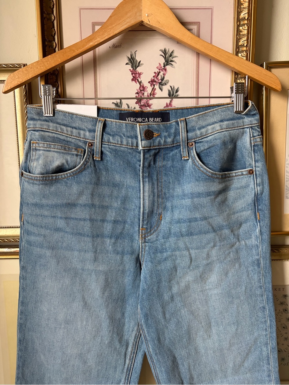 NWT Veronica Beard Leah Mid-Rise Straight-Leg Jeans 27 - Picture 7 of 11